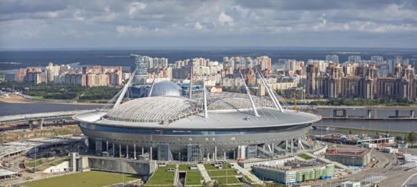 In diesem Stadion in St. Petersburg wird am 2. Juli das Endspiel ausgetragen.